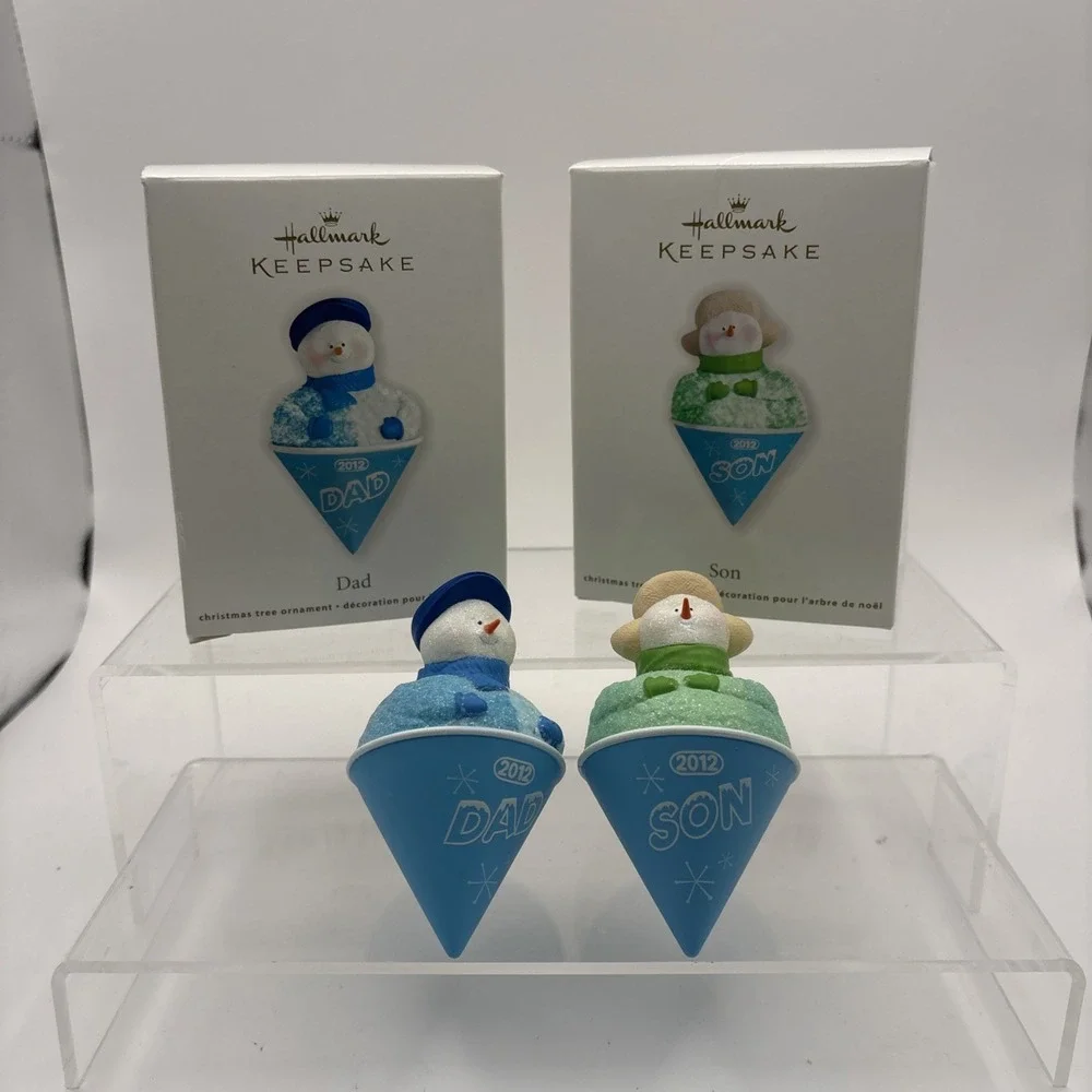 Hallmark Keepsake Ornament~Dad and Son in a Snowcone~2012